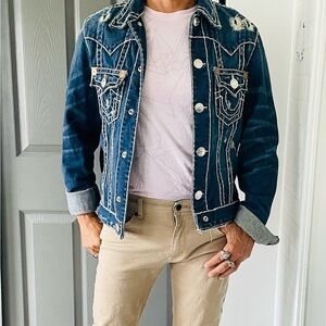True Religion Denim Jacket Men Jimmy Super T Limited Edition Rare Pre-owned
